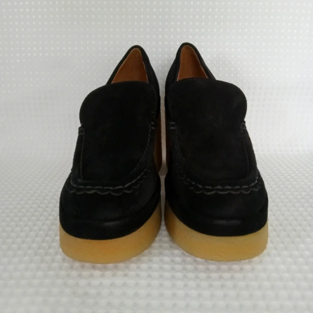 MARC FISHER LTD Women's Black Suede Lina Slip On Platform Loafer Size 10M